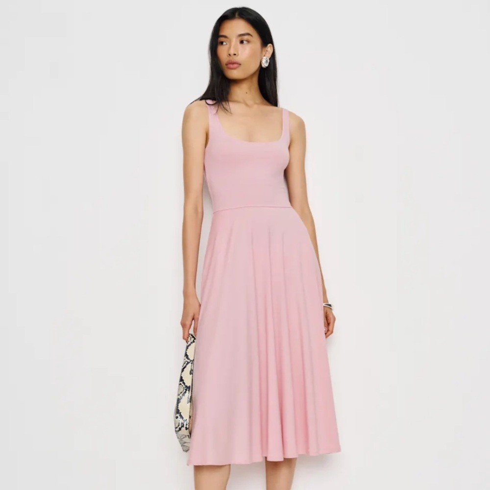 Rou Knit Midi Dress XS Babygirl Pink Reformation